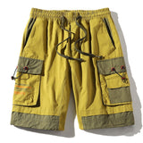 Aidase  2022 Summer Cargo Shorts With Pockets Cotton Streetwear Casual Men's Shorts Ribbons Bermuda Short Pants Men шорты мужские aidase-shop