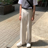 Wide Pants Men Harajuku Solid Color Black White Casual Pants Korean Fashion Streetwear Straight Trousers Techwear Clothes aidase-shop