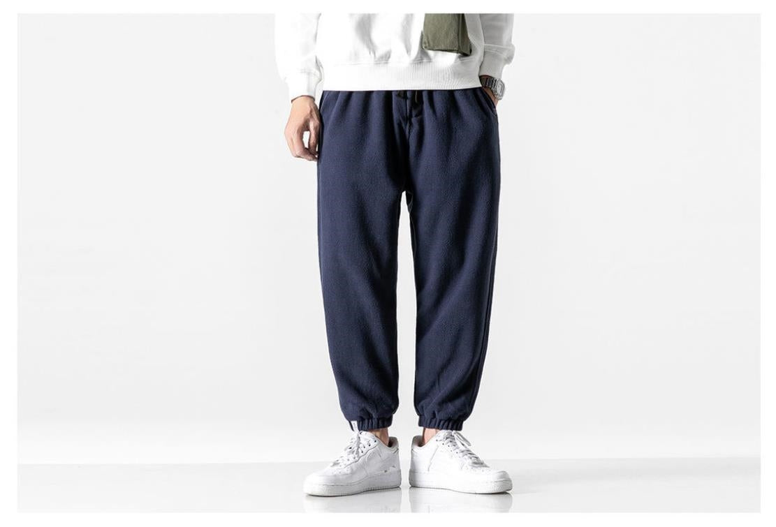 Aidase Winter Harlan Pants Men Fleece Thicken Casual Loose Solid Color Drawstring Korean Men Sweatpants 2021 Fashion Hip Hop Streetwear aidase-shop