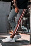 Street Style Casual Sweatpants Men Running Sports Striped Pant Man Jogger Trousers aidase-shop