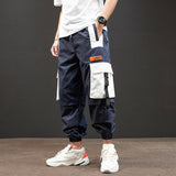 Ribbons Pockets Harem Joggers Men Cargo Pants Streetwear Hip Hop Casual Track Pants Male Harajuku Fashion Trousers aidase-shop