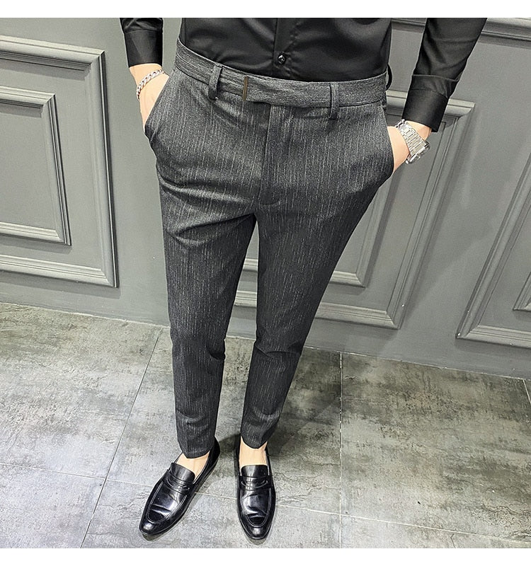 Pantalones Hombre Spring Summer New Pants Men Korean Slim Fit Men Casual Pants Streetwear Man Trousers Men Black Gray 28-42 aidase-shop