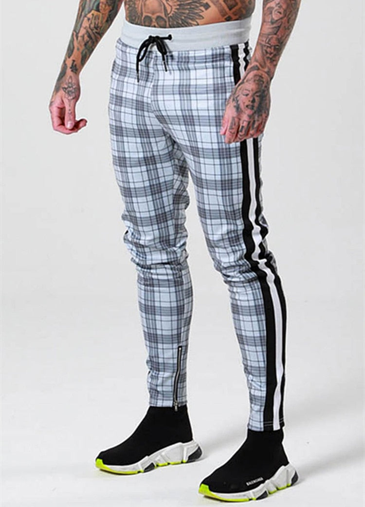 Street Style Casual Sweatpants Men Running Sports Striped Pant Man Jogger Trousers aidase-shop