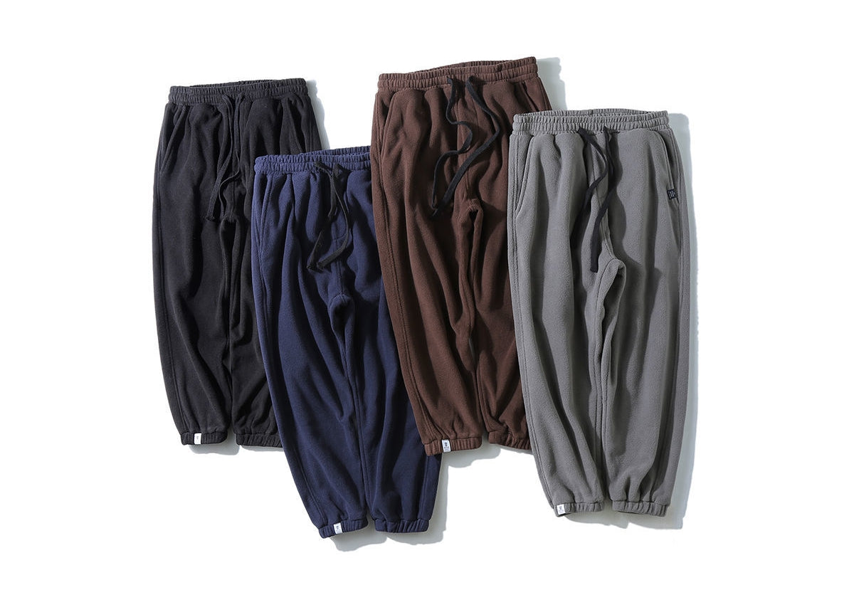 Aidase Winter Harlan Pants Men Fleece Thicken Casual Loose Solid Color Drawstring Korean Men Sweatpants 2021 Fashion Hip Hop Streetwear aidase-shop