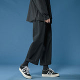 Wide leg casual pants loose men and women Japanese retro autumn wild straight overalls trousers aidase-shop