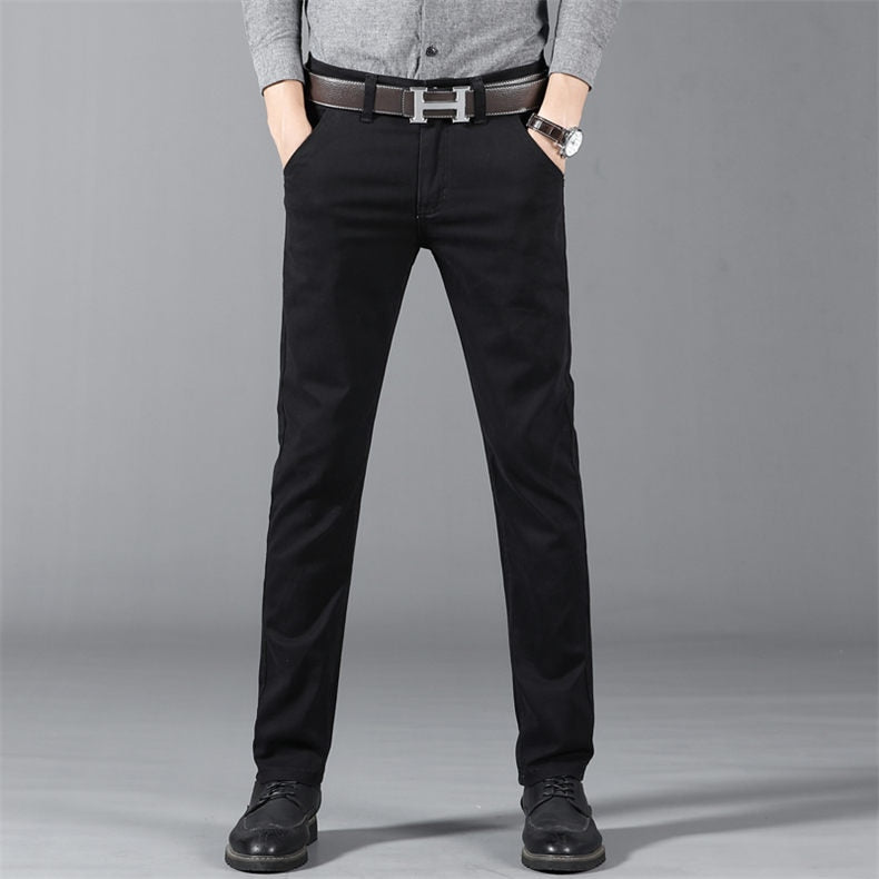 Classic 6 Color Casual Pants Men Spring Autumn New Business Fashion Comfortable Stretch Cotton Elastic Straigh Jeans Trousers aidase-shop