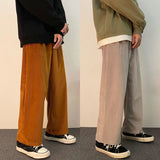 Autumn Corduroy Pants Men's Fashion Retro Casual Wide-leg Pants Men Streetwear Wild Loose Hip-hop Straight Trousers Mens M-5XL