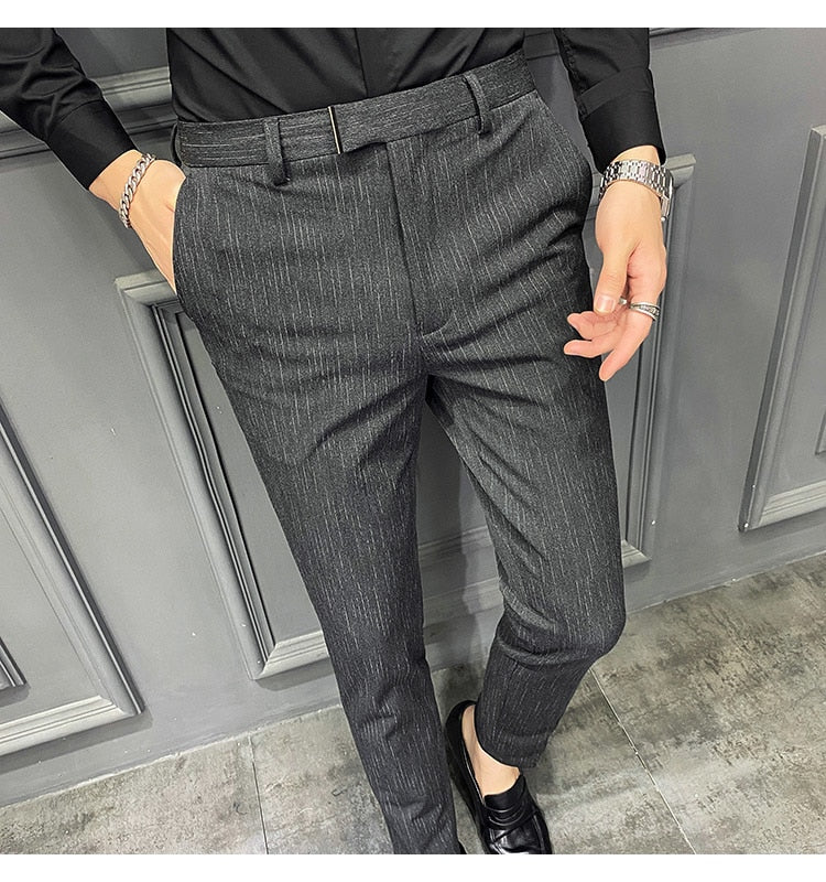 Pantalones Hombre Spring Summer New Pants Men Korean Slim Fit Men Casual Pants Streetwear Man Trousers Men Black Gray 28-42 aidase-shop