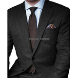 Aidase Brown Herringbone Tweed Casual Men Suits for Winter 2 Piece Wedding Groomsmen Tuxedo Male Set Jacket with Pants New Fashion aidase-shop