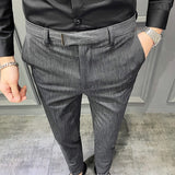 Pantalones Hombre Spring Summer New Pants Men Korean Slim Fit Men Casual Pants Streetwear Man Trousers Men Black Gray 28-42 aidase-shop
