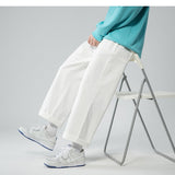 Legible Men's Pants Retro Ankle Length Casual Cotton Pant Male Elastic Waist Loose Pant Man aidase-shop
