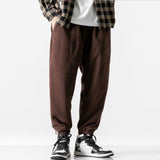 Aidase Men Fleece Pants Loose Autumn Winter Casual Jogging Pants Outdoor Sportwear Sweatpants Tie Feet Elastic Waist Mens Trousers aidase-shop