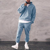 Aidase Autumn Winter Men Fashion Two Piece Sets Casual Velvet Outfits Zipper Stand Collar Sweatshirt And Long Pants Suits For Mens