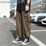Aidase  Casual Pants Men Loose Cargo Trousers Elastic Waist Oversize M-3XL Joggers Safari Style Harajuku Vintage Spring Daily Teens Chic