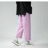 Legible Men's Pants Retro Ankle Length Casual Cotton Pant Male Elastic Waist Loose Pant Man aidase-shop