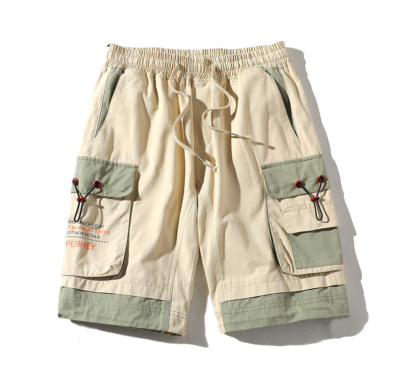 Aidase  2022 Summer Cargo Shorts With Pockets Cotton Streetwear Casual Men's Shorts Ribbons Bermuda Short Pants Men шорты мужские aidase-shop