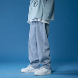 Straight Jeans Men White Loose Denim Trousers Neutral Jean Streetwear Casual Summer Pure Wide Jeans Man Women Pants Hip Hop Bagy aidase-shop