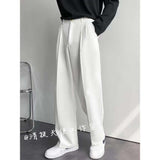 Wide Pants Men Harajuku Solid Color Black White Casual Pants Korean Fashion Streetwear Straight Trousers Techwear Clothes aidase-shop