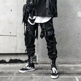 Aidase Joggers Cargo Pants for Men Casual Hip Hop Hit Color Pocket Male Trousers Sweatpants Streetwear Ribbons Techwear Pants aidase-shop