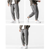 Aidase Men Fleece Pants Loose Autumn Winter Casual Jogging Pants Outdoor Sportwear Sweatpants Tie Feet Elastic Waist Mens Trousers aidase-shop
