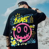 Aidase 100% Cotton Summer Fashion Personality Harajuku Casual Trend Men And Women Couples Interesting print Short sleeve Tees