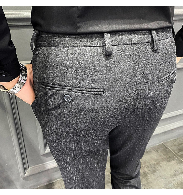 Pantalones Hombre Spring Summer New Pants Men Korean Slim Fit Men Casual Pants Streetwear Man Trousers Men Black Gray 28-42 aidase-shop