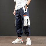 Ribbons Pockets Harem Joggers Men Cargo Pants Streetwear Hip Hop Casual Track Pants Male Harajuku Fashion Trousers aidase-shop