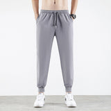 Korean Ice Silk Men'S Summer Thin Fashion Brand Loose And Versatile Quick Dry Casual Pants 9-Point Sports Trousers Boy aidase-shop