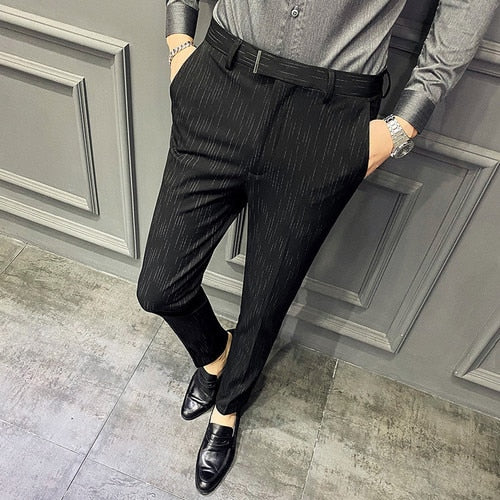 Pantalones Hombre Spring Summer New Pants Men Korean Slim Fit Men Casual Pants Streetwear Man Trousers Men Black Gray 28-42 aidase-shop