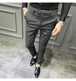 Pantalones Hombre Spring Summer New Pants Men Korean Slim Fit Men Casual Pants Streetwear Man Trousers Men Black Gray 28-42 aidase-shop