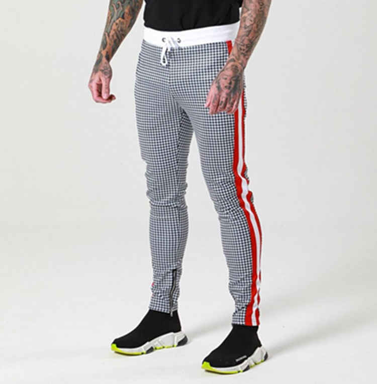 Street Style Casual Sweatpants Men Running Sports Striped Pant Man Jogger Trousers aidase-shop