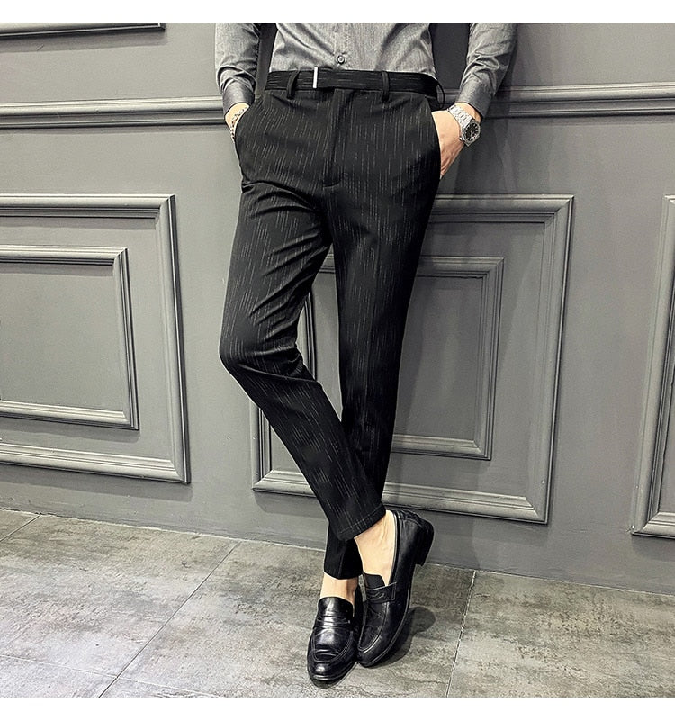 Pantalones Hombre Spring Summer New Pants Men Korean Slim Fit Men Casual Pants Streetwear Man Trousers Men Black Gray 28-42 aidase-shop