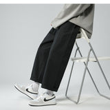 Legible Men's Pants Retro Ankle Length Casual Cotton Pant Male Elastic Waist Loose Pant Man aidase-shop