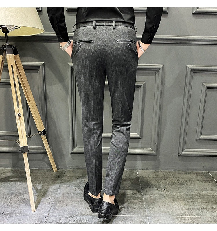 Pantalones Hombre Spring Summer New Pants Men Korean Slim Fit Men Casual Pants Streetwear Man Trousers Men Black Gray 28-42 aidase-shop