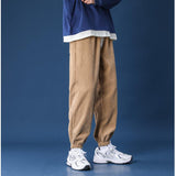 Aidase   Man Casual Tie Leg Straight Pants Woman Corduroy Solid Color Oversize Trousers Man Warm Korean Streetwear Pants 6 Color
