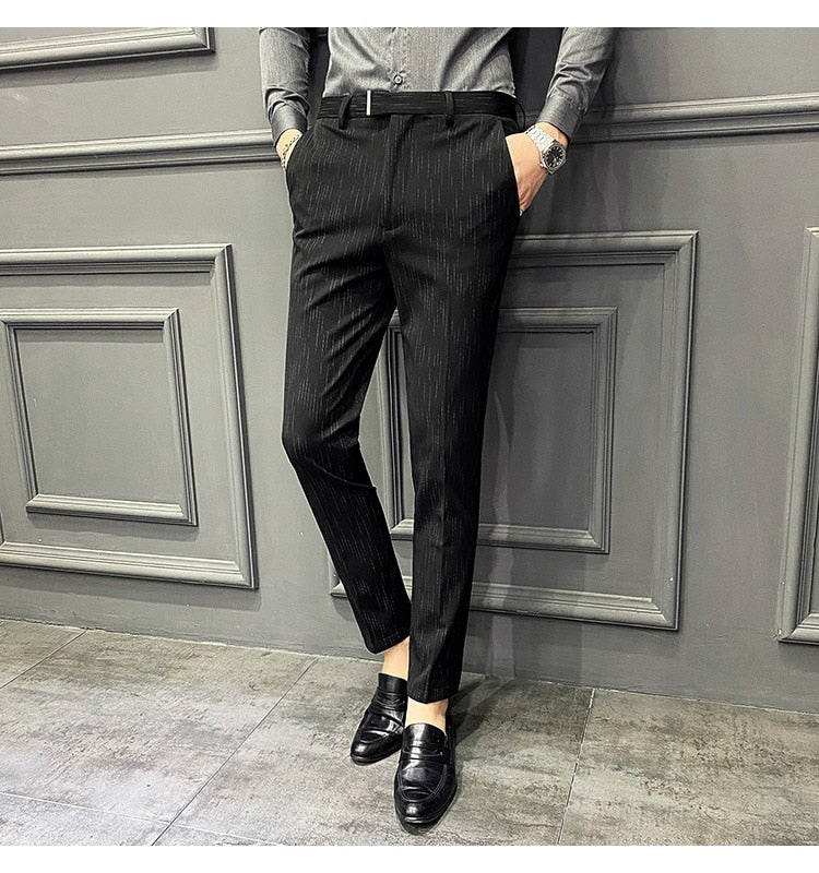 Pantalones Hombre Spring Summer New Pants Men Korean Slim Fit Men Casual Pants Streetwear Man Trousers Men Black Gray 28-42 aidase-shop