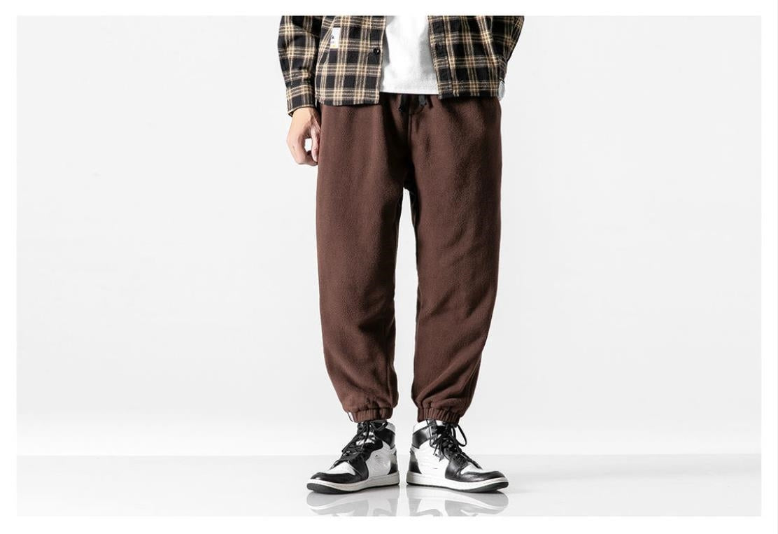 Aidase Winter Harlan Pants Men Fleece Thicken Casual Loose Solid Color Drawstring Korean Men Sweatpants 2021 Fashion Hip Hop Streetwear aidase-shop