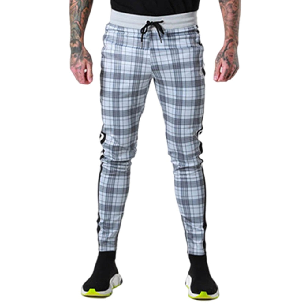 Street Style Casual Sweatpants Men Running Sports Striped Pant Man Jogger Trousers aidase-shop