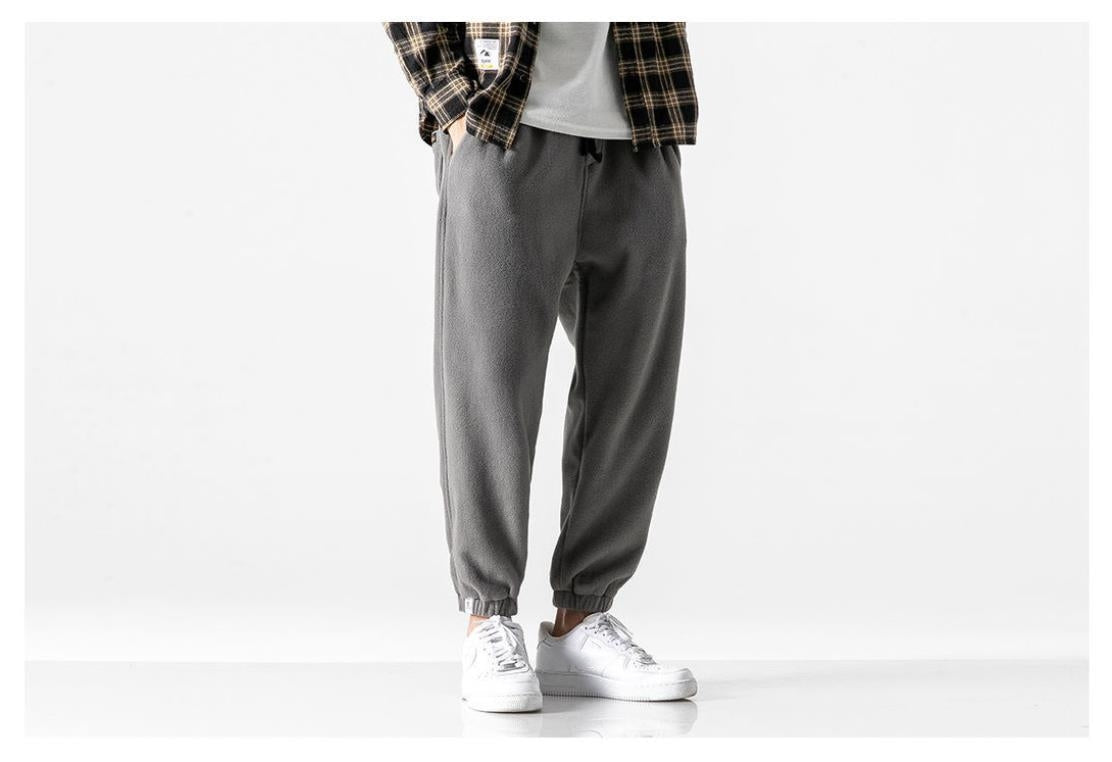 Aidase Winter Harlan Pants Men Fleece Thicken Casual Loose Solid Color Drawstring Korean Men Sweatpants 2021 Fashion Hip Hop Streetwear aidase-shop