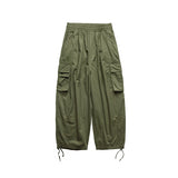 Multi-Pocket Cargo Pants Men's Casual Solid Colour Straight Pants Baggy Wide-leg Cropped Pants Men Ankle-length Pants aidase-shop