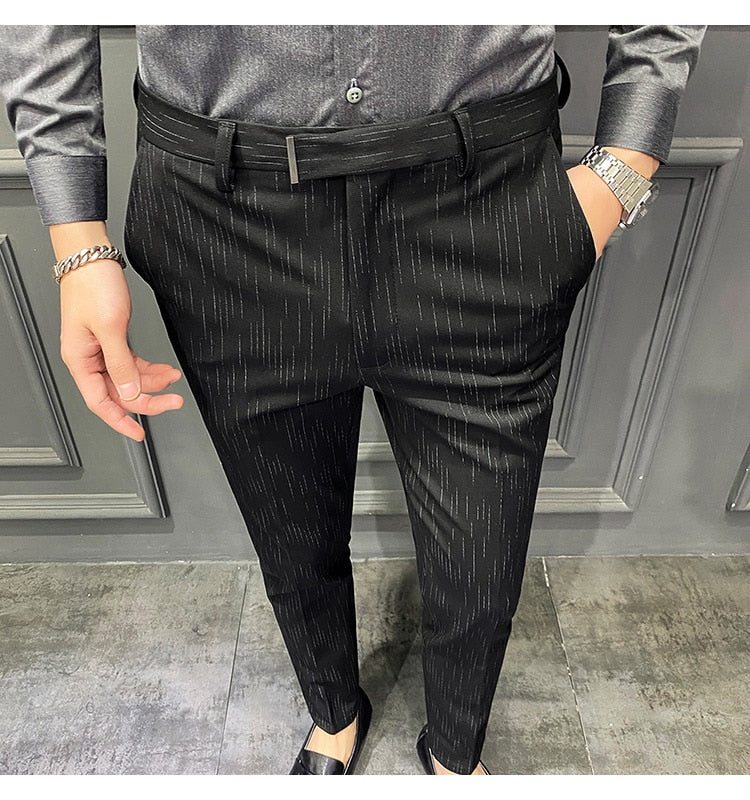 Pantalones Hombre Spring Summer New Pants Men Korean Slim Fit Men Casual Pants Streetwear Man Trousers Men Black Gray 28-42 aidase-shop