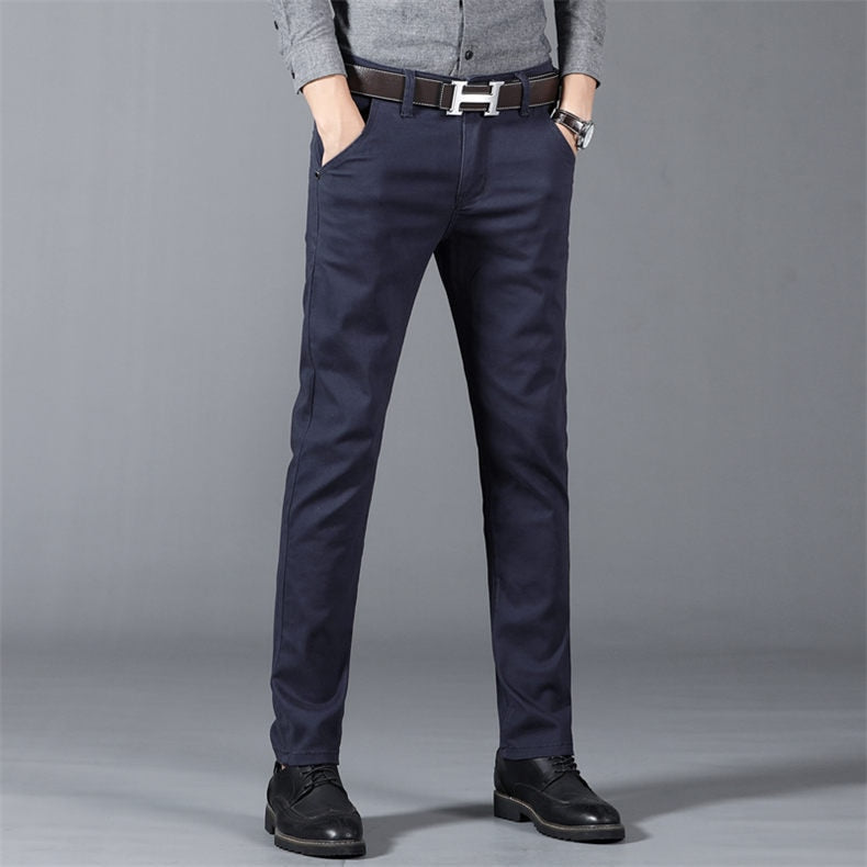 Classic 6 Color Casual Pants Men Spring Autumn New Business Fashion Comfortable Stretch Cotton Elastic Straigh Jeans Trousers aidase-shop