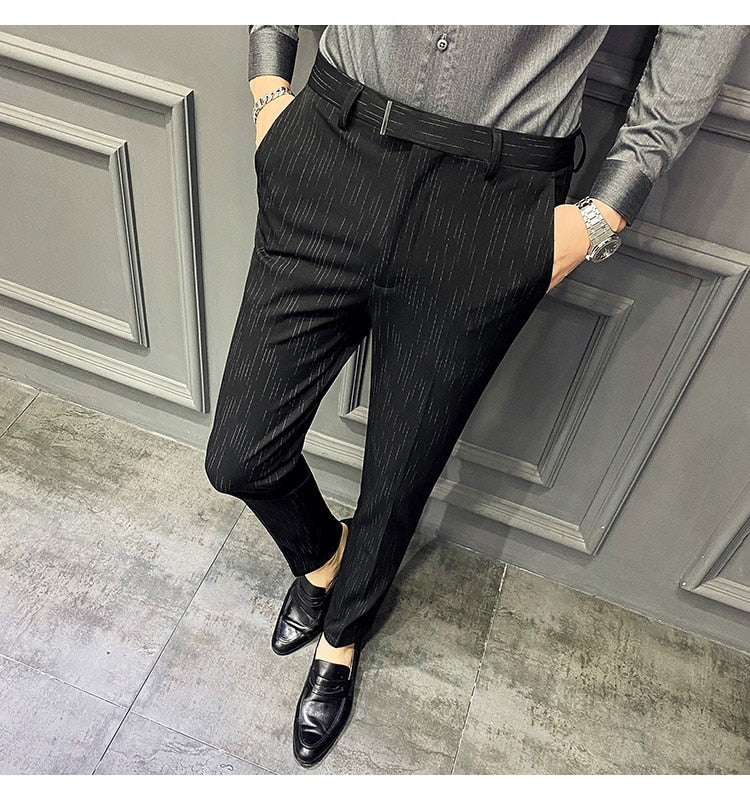 Pantalones Hombre Spring Summer New Pants Men Korean Slim Fit Men Casual Pants Streetwear Man Trousers Men Black Gray 28-42 aidase-shop