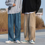 Autumn Corduroy Pants Men Fashion Solid Color Retro Straight Casual Pants Men Streetwear Wild Loose Trousers Mens Oversized
