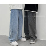 Aidase  Men Korean Streetwear Wide Legs Baggy Jeans Mens Autumn Harajuku Vintage Blue Denim Pants Male Casual Cargo Pants