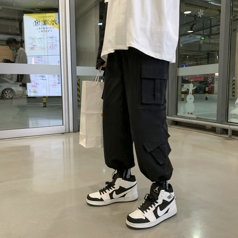 Tie-dye Pants Men's Fashion Casual Pocket Cargo Pants Men Streetwear Korean Loose Hip-hop Straight Wide-leg Pants Mens Trousers aidase-shop