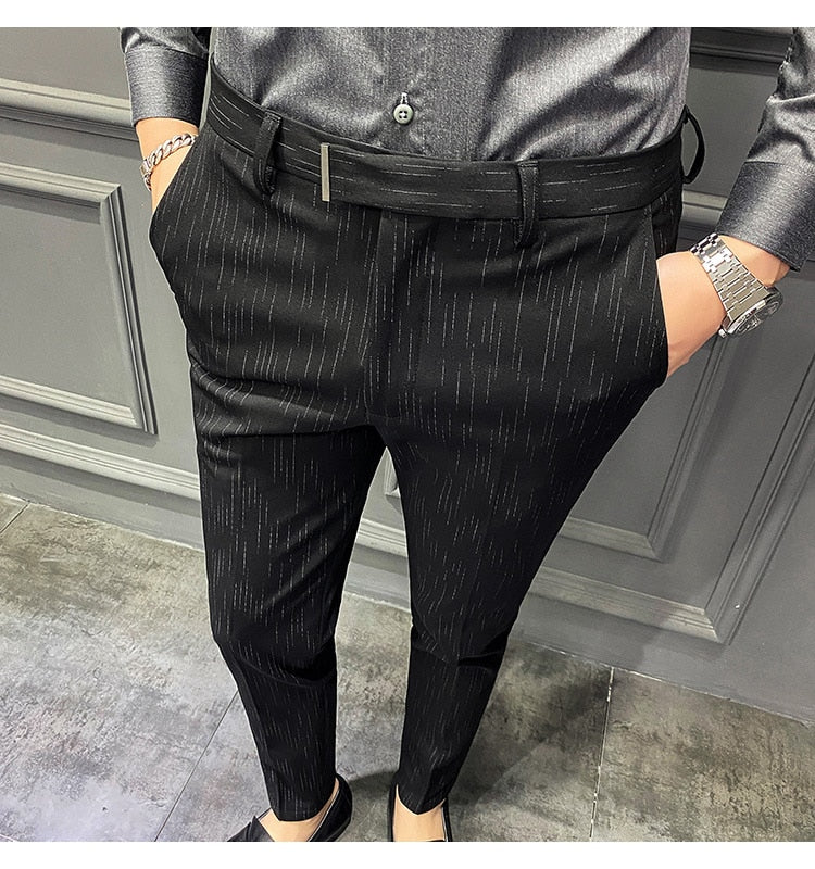 Pantalones Hombre Spring Summer New Pants Men Korean Slim Fit Men Casual Pants Streetwear Man Trousers Men Black Gray 28-42 aidase-shop