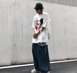 Aidase 2022 Fashion Individuality Japanese-style Jean Men Loose Stripe Denim Pant Bule/Black Man and Women Hip hop Streetwear Trouser aidase-shop