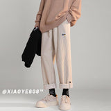 High Street Corduroy Thicken Men's Pants Fashion Design Brand Loose Straight Male Casual Warm Trousers Streetwear Pants aidase-shop