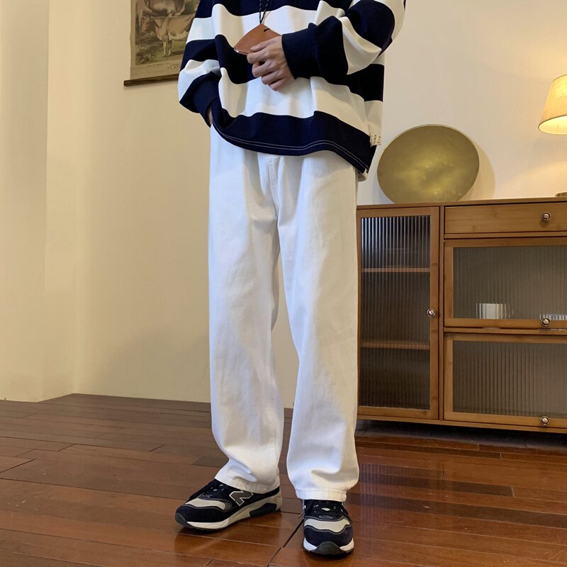 Aidase  Vintage Coffee Straight Jeans Men Loose Denim Trousers Neutral Jean Pants Streetwear Casual Wide Leg Jeans Man Women Baggy Denim aidase-shop